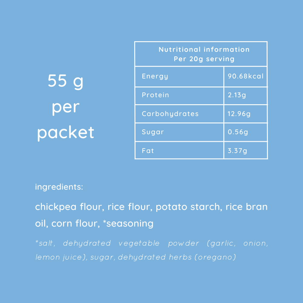 chickpea popped chips garlic & herb (pack of 3 55g) natch