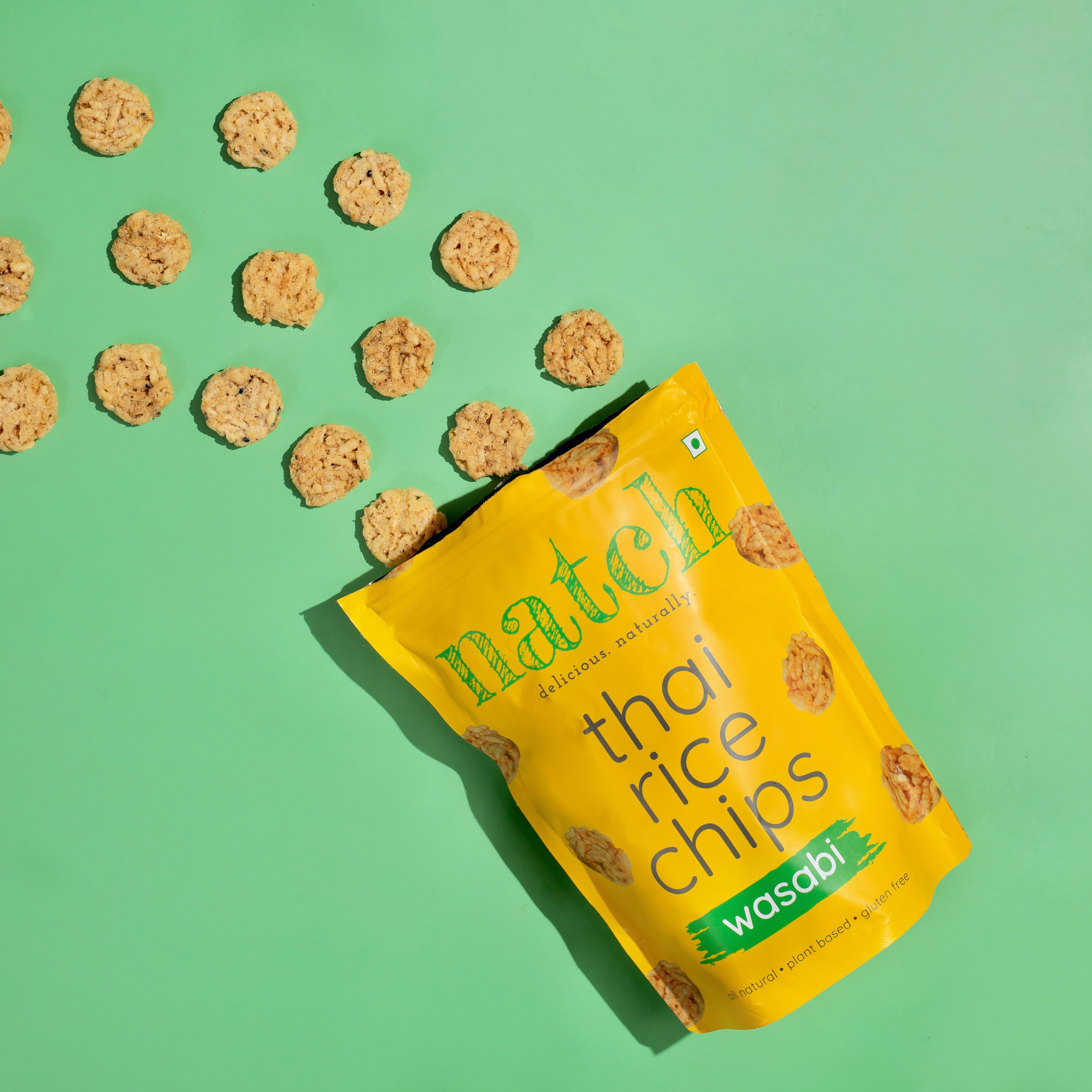 thai rice chips - wasabi (large pack 100g)