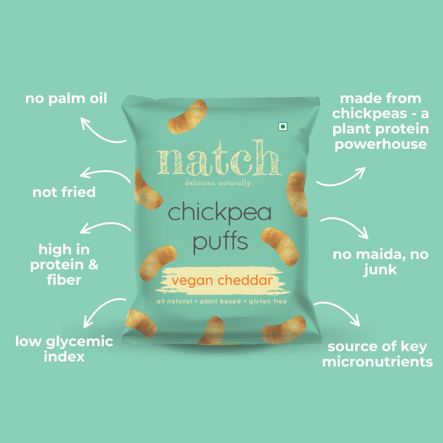 chickpea puffs - vegan cheddar (small pack - 20g)