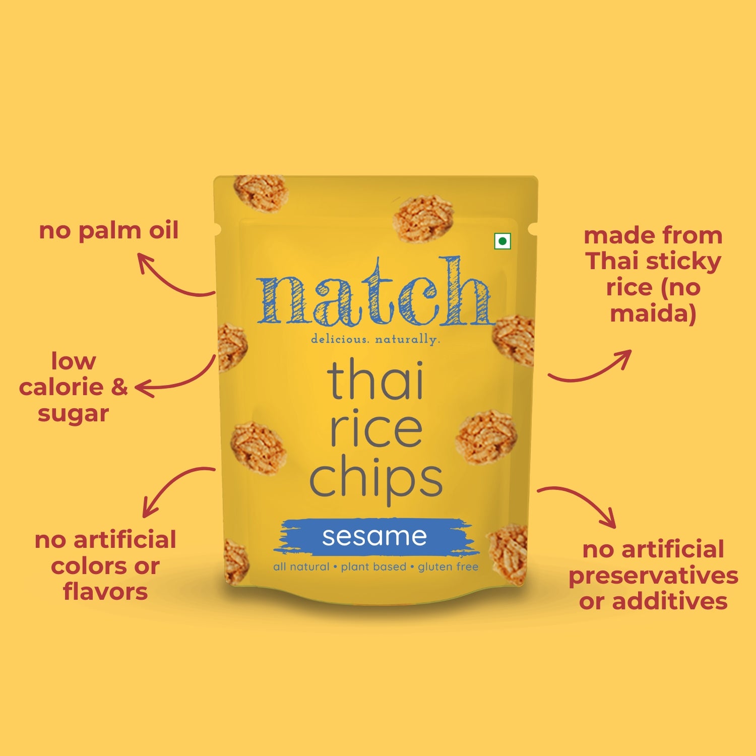 thai rice chips - sesame (small pack -25g)