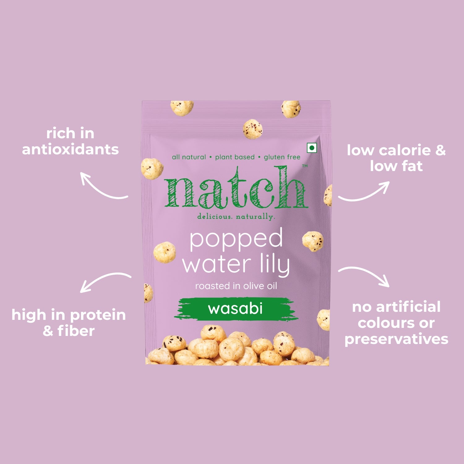 popped water lily - wasabi (45g pack)