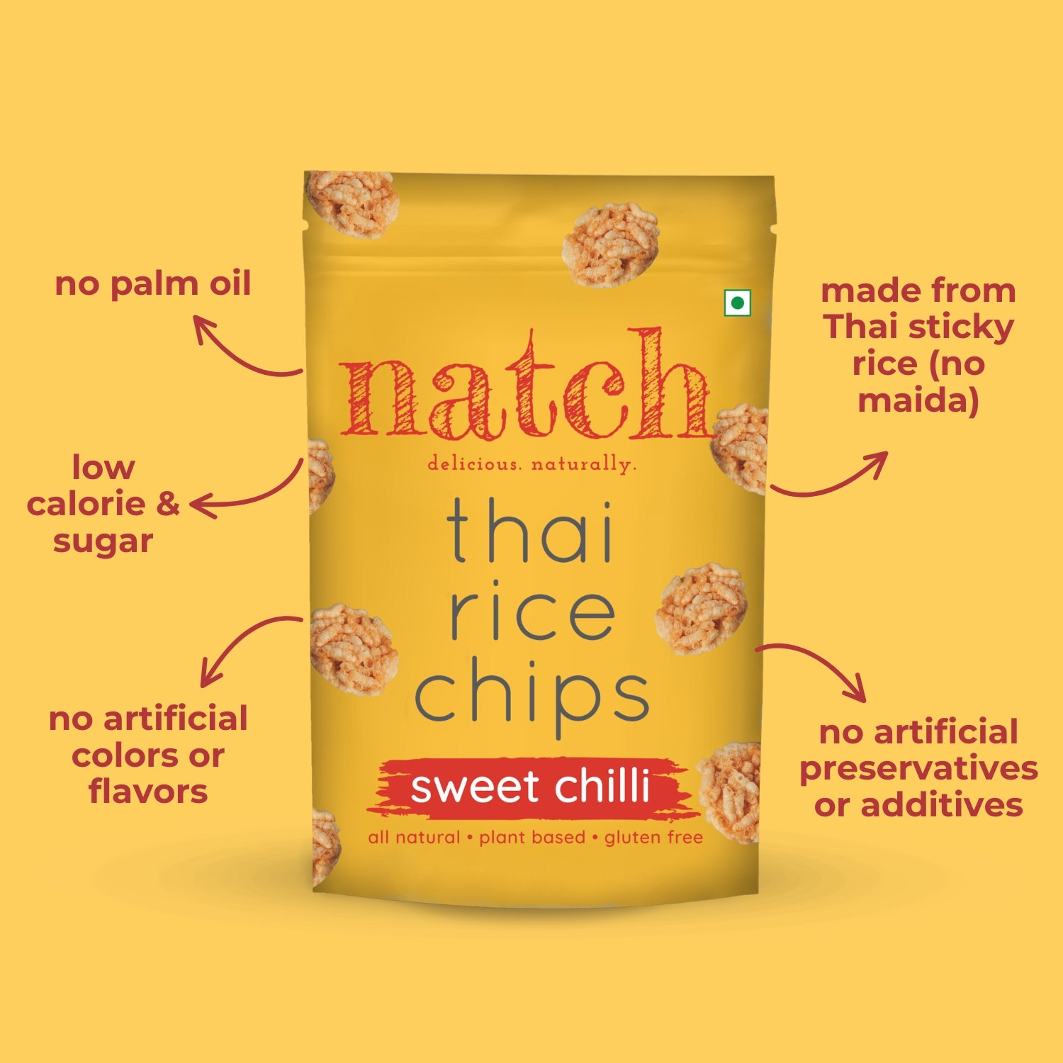 thai rice chips - sweet chilli (large pack 100g)