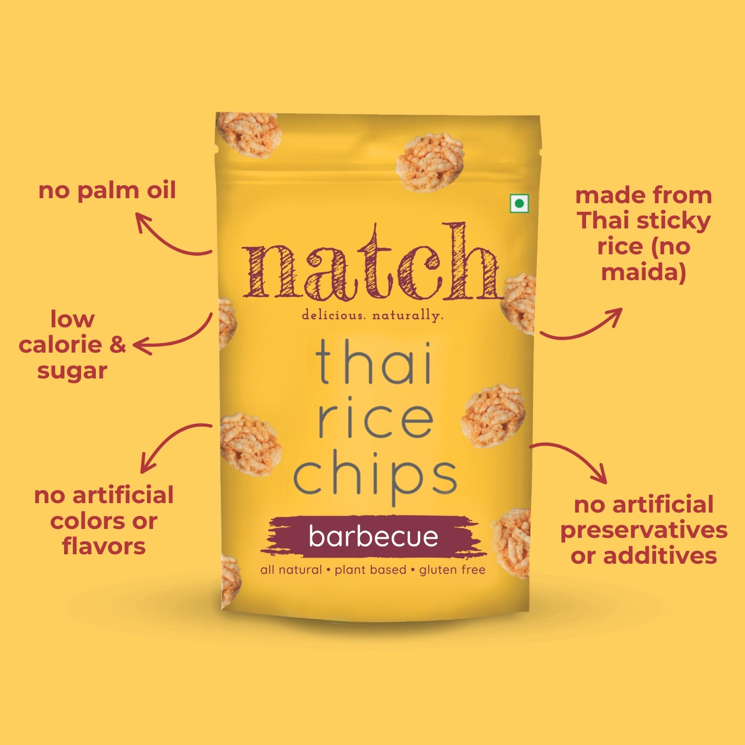 thai rice chips - barbecue (large pack - 100g)