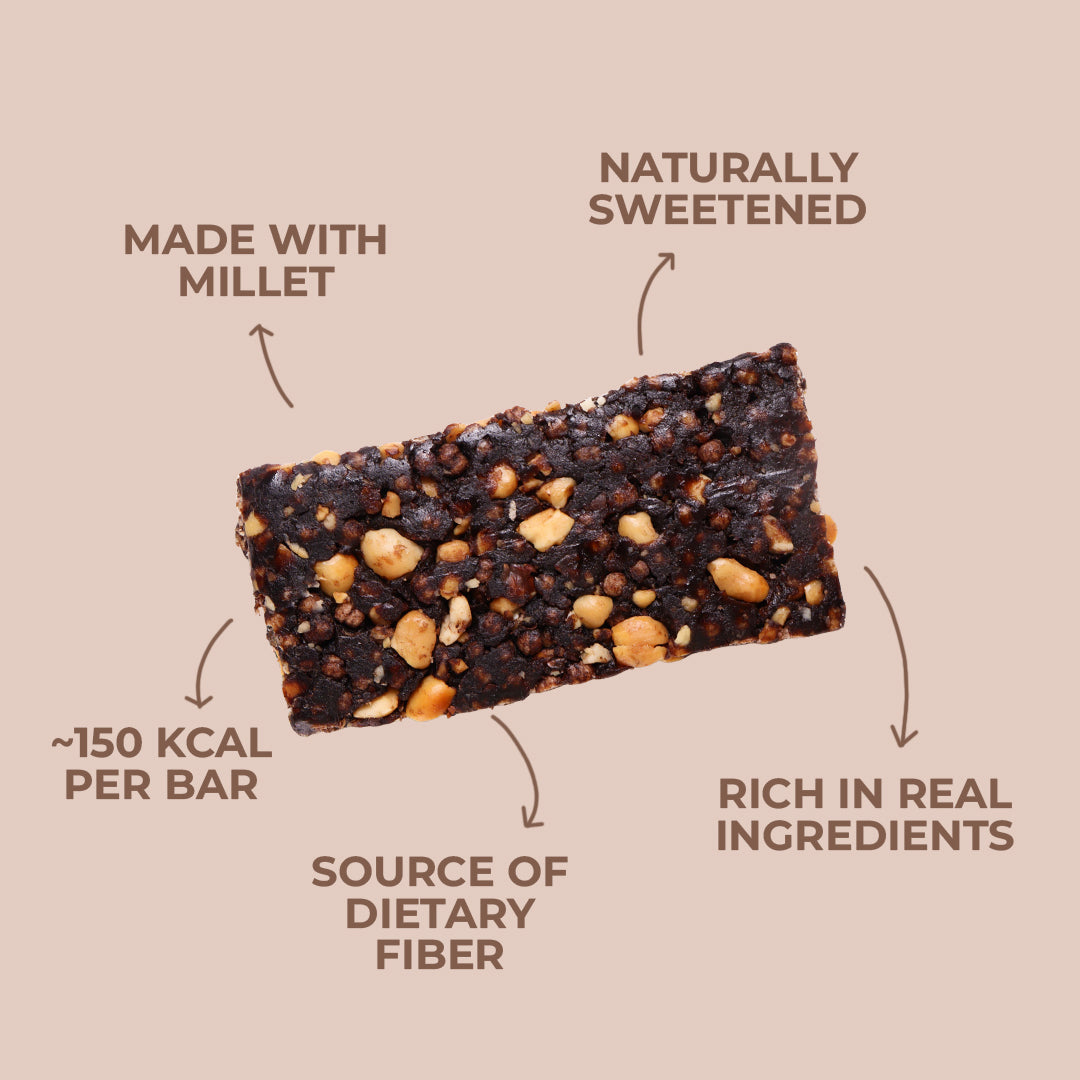 millet bar - peanut cocoa (pack of 6 - 40g)