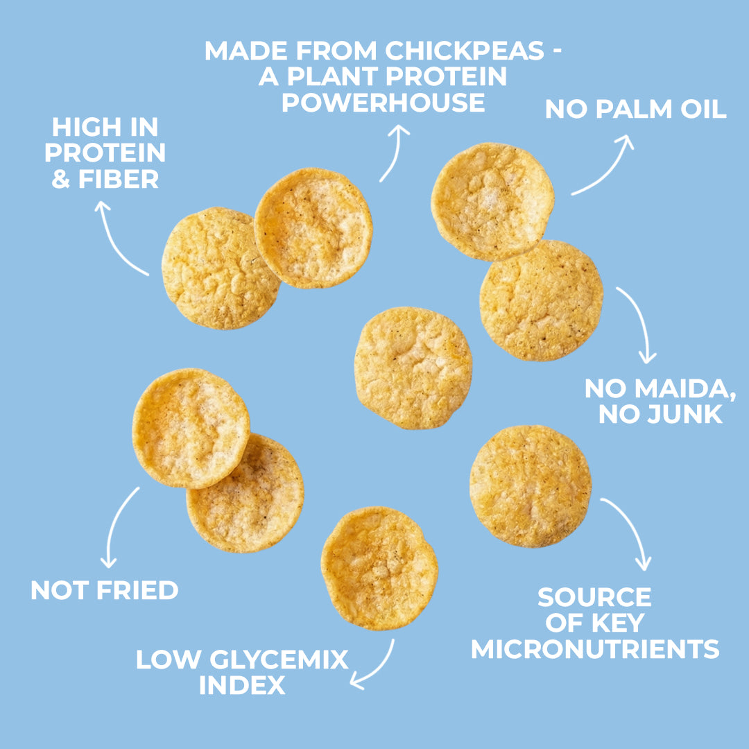 chickpea popped chips - variety pack (pack of 6 - 55g)
