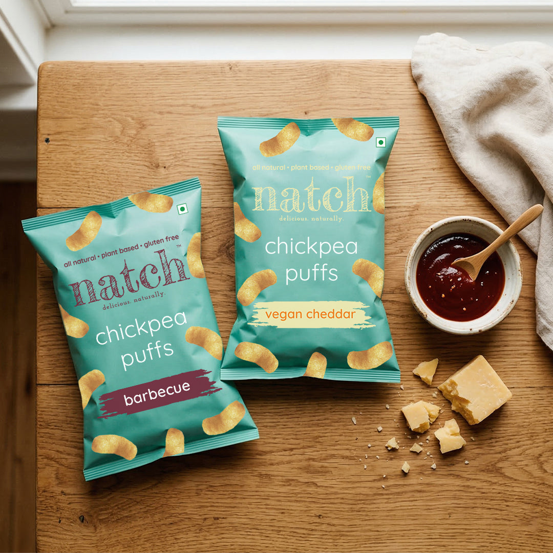 chickpea puffs - variety pack (large pack of 6 - 65g)