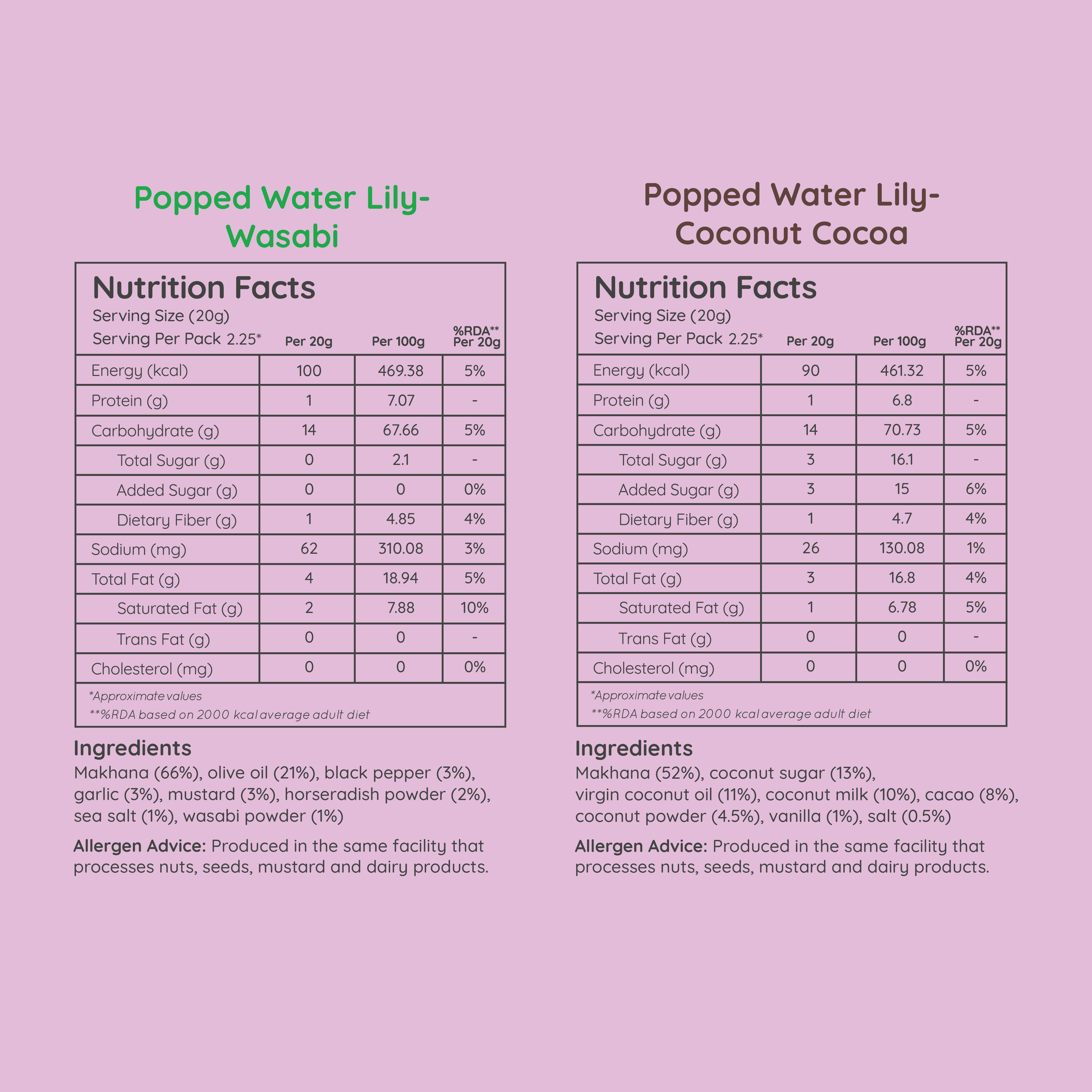 popped water lily (variety pack - 45g)