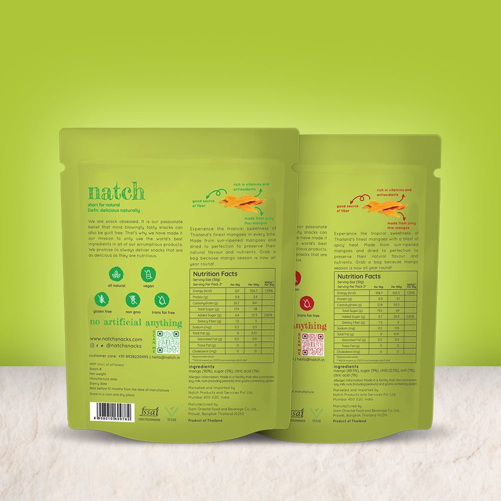 thai mango slices - variety pack (small pack - 60g)