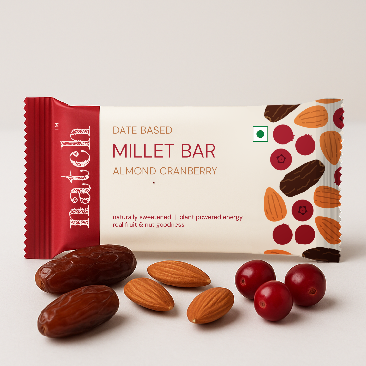 millet bar – almond cranberry (pack of 6 – 40g)