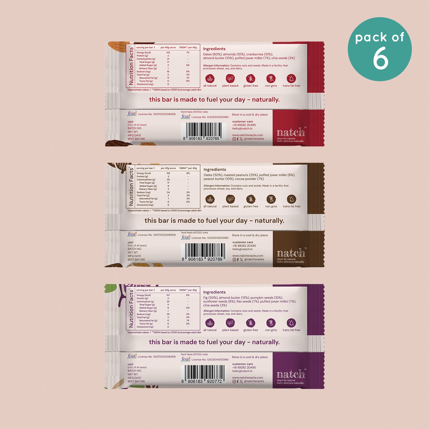 millet bar (variety pack - 40g)