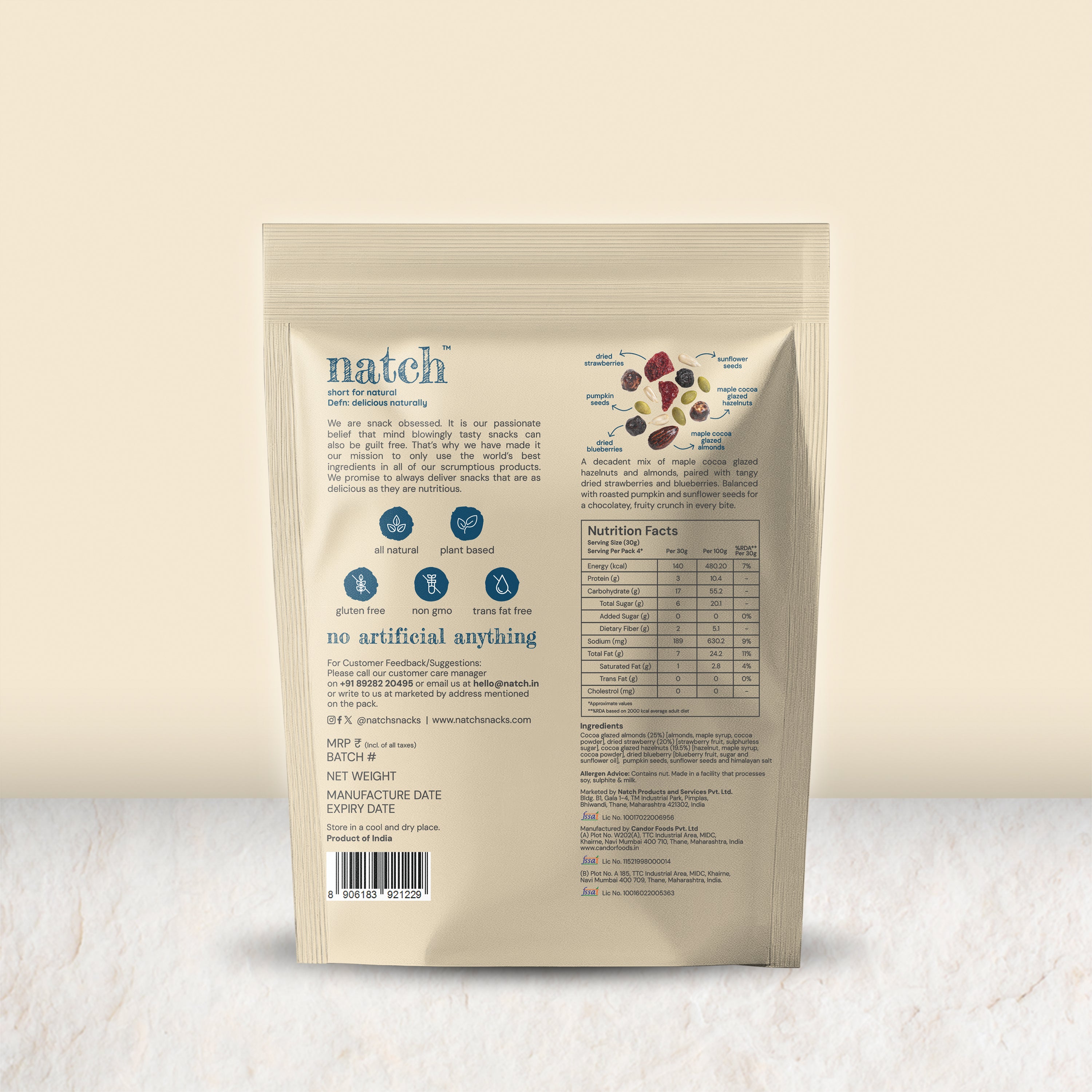 maple cocoa glazed nut mix (120g pack)