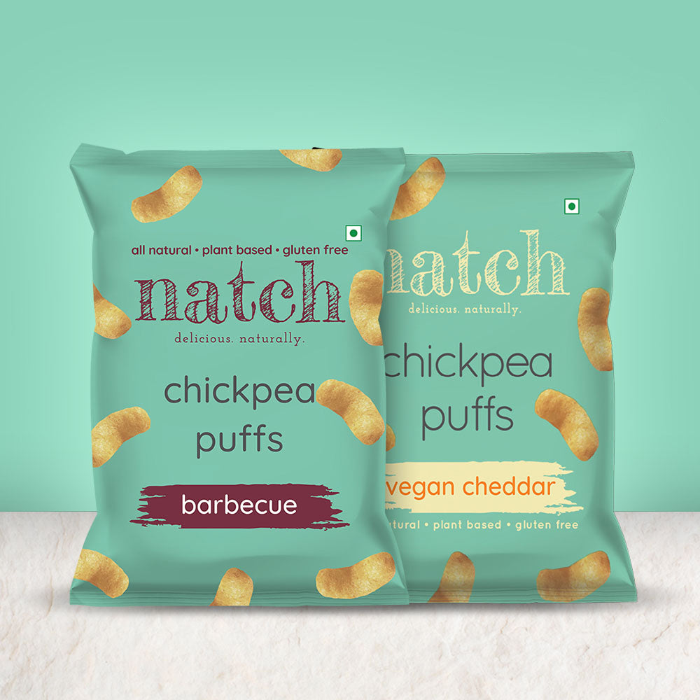 chickpea puffs - variety pack (large pack 65g)
