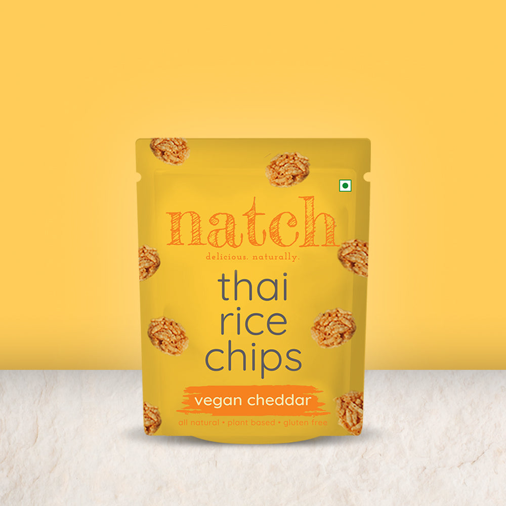 thai rice chips - vegan cheddar (small pack - 25g) – Natch Snacks