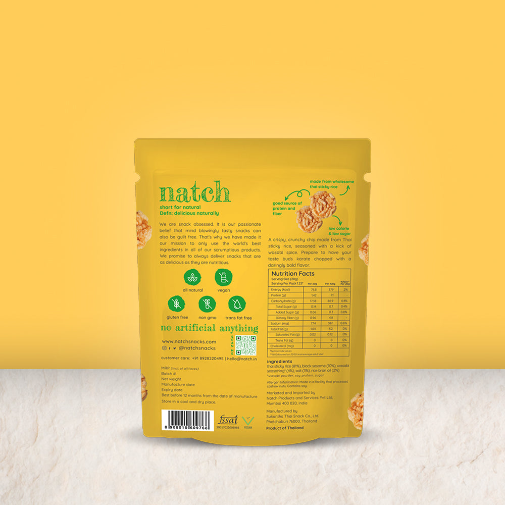 thai rice chips - wasabi (small pack - 25g)