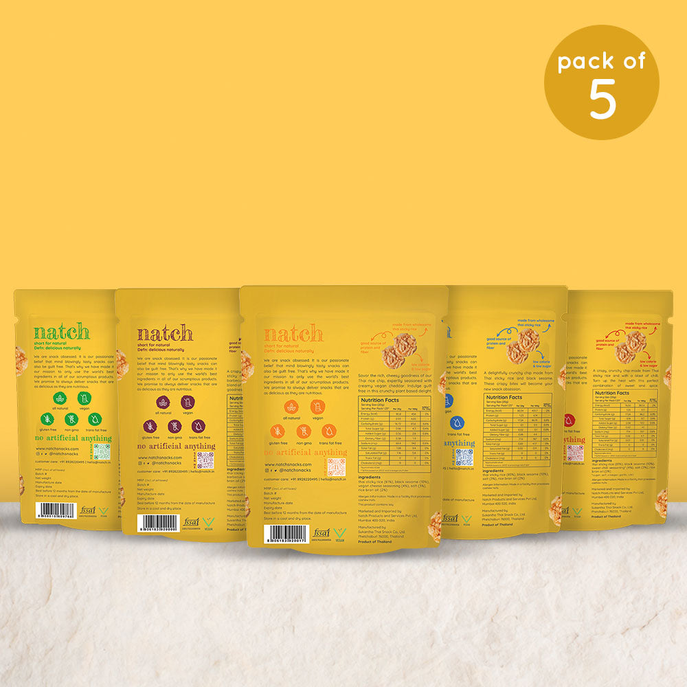 thai rice chips - variety pack (small pack of 5 - 25g)