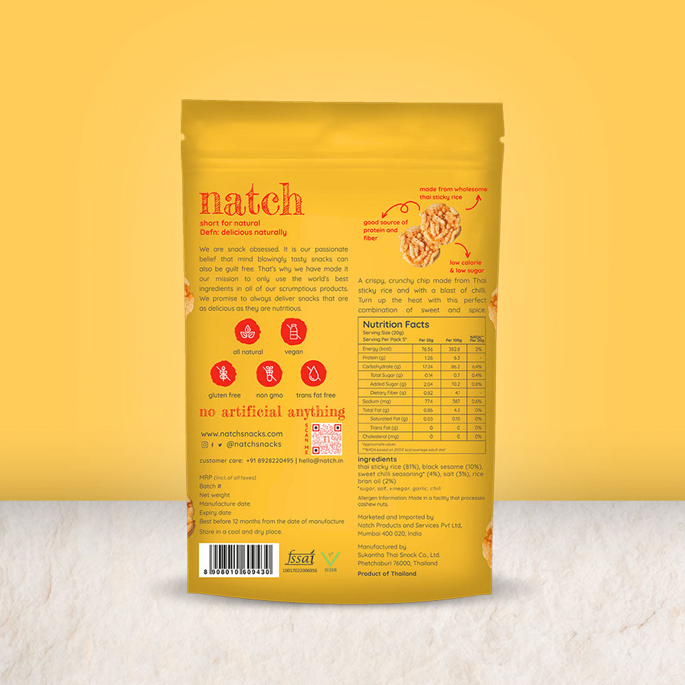 thai rice chips - sweet chilli (large pack 100g)