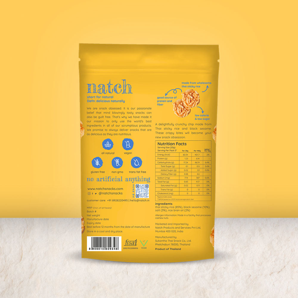 thai rice chips - sesame (large pack 100g)