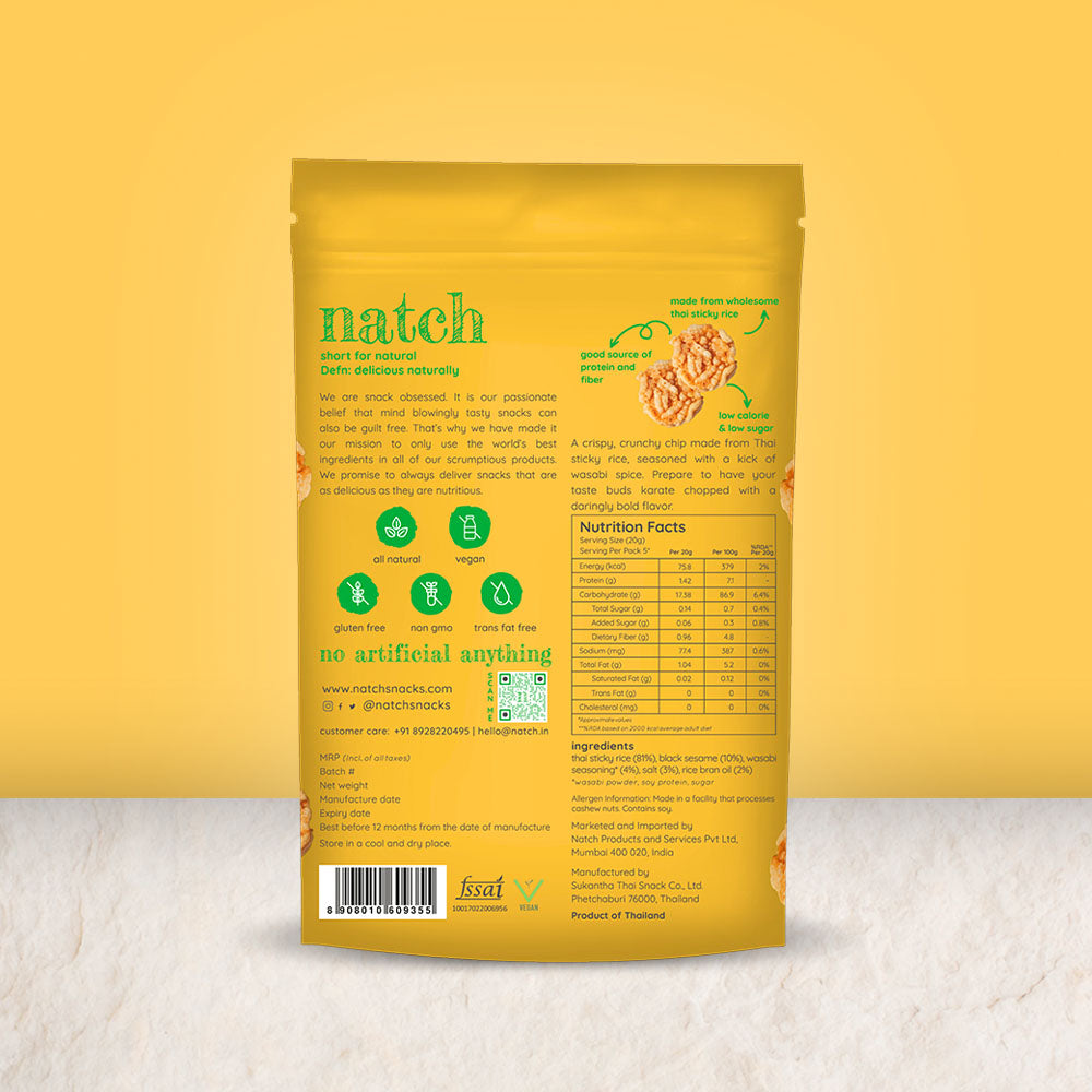 thai rice chips - wasabi (large pack 100g)