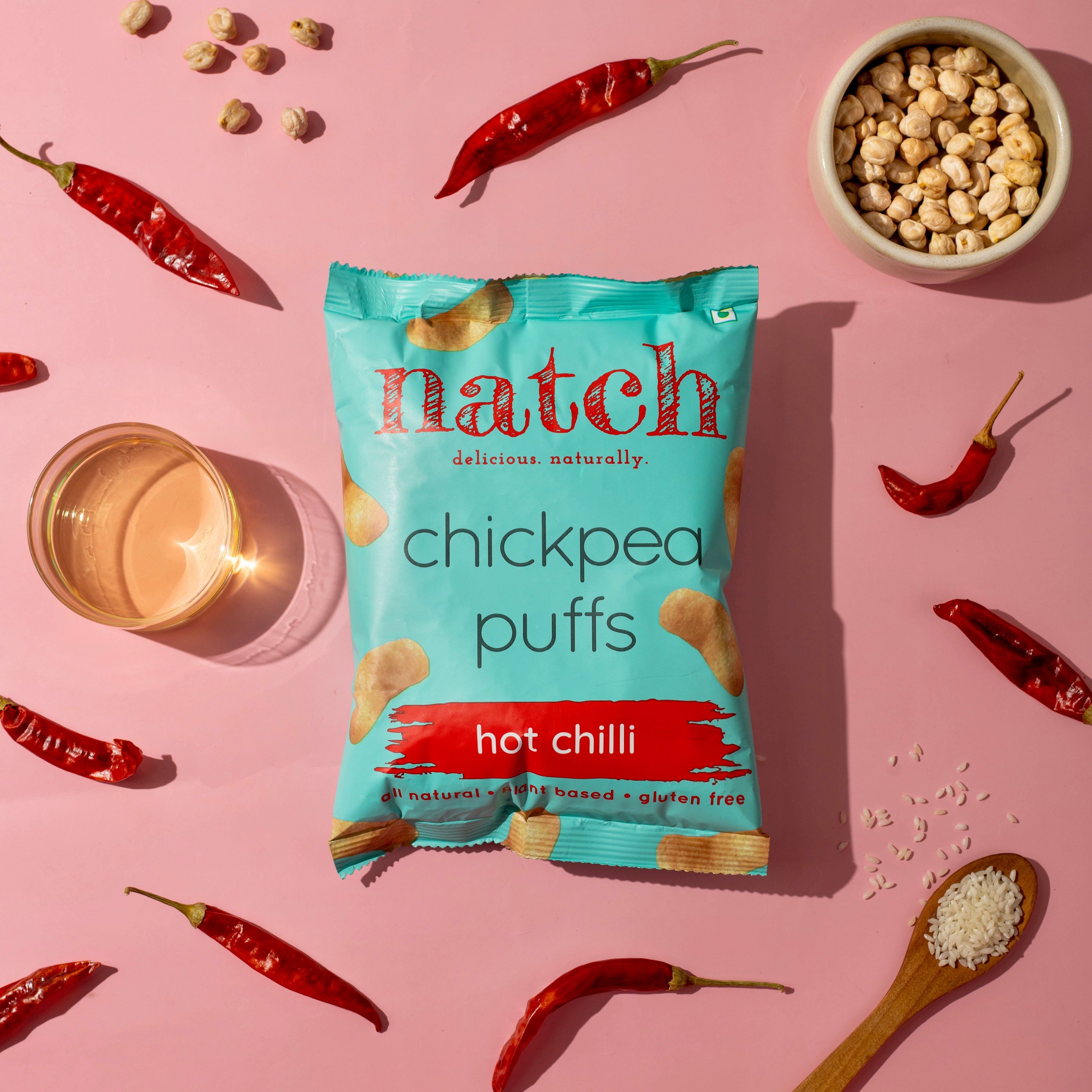 chickpea puffs - hot chilli (pack of 6 - 20g)