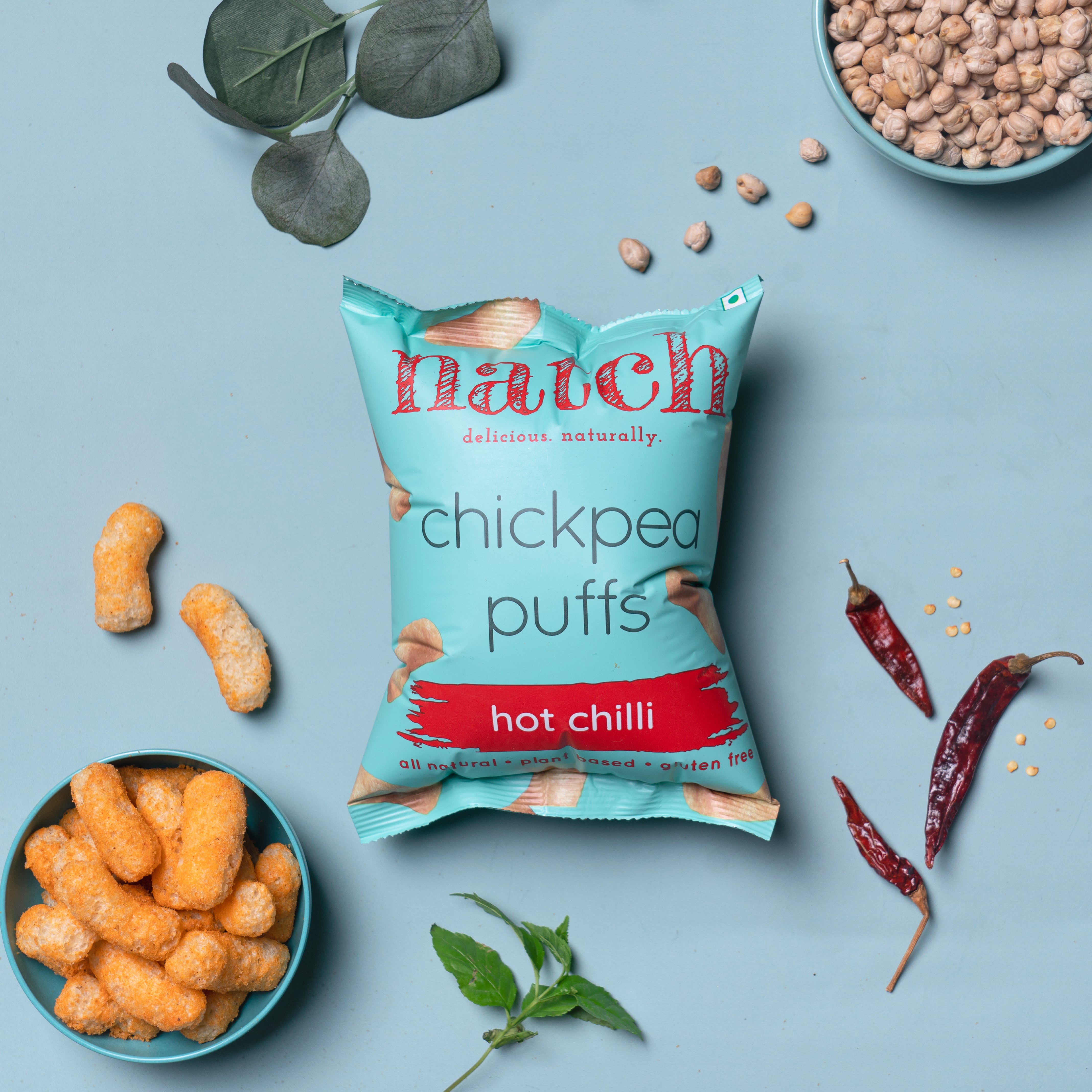 chickpea puffs - hot chilli (pack of 6 - 20g)