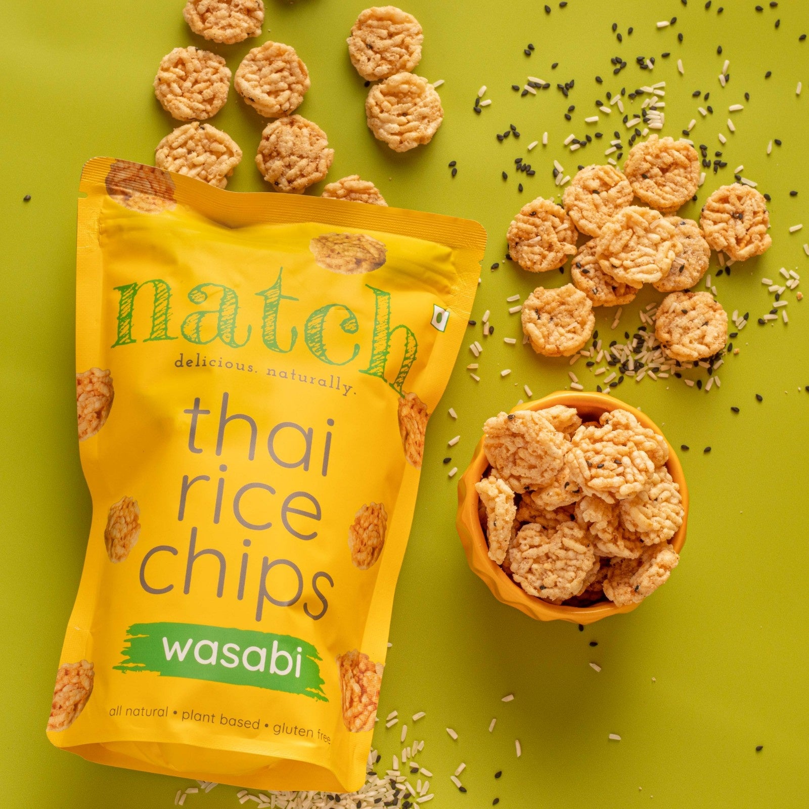 thai rice chips - wasabi (large pack 100g)